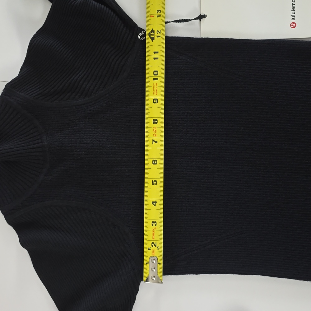 NWT Lululemon Women Black Merino Wool Mock Neck Thermo Knit Ribbed Pullover Sz 4 - Picture 14 of 14